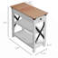 Table d'appoint avec station de charge, table de bout avec 2 ports USB et 1 prise, tablettes de rangement