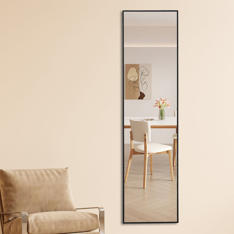 Miroir Quinnisha, Noir, H 63 po x l 20 po, Bois massif