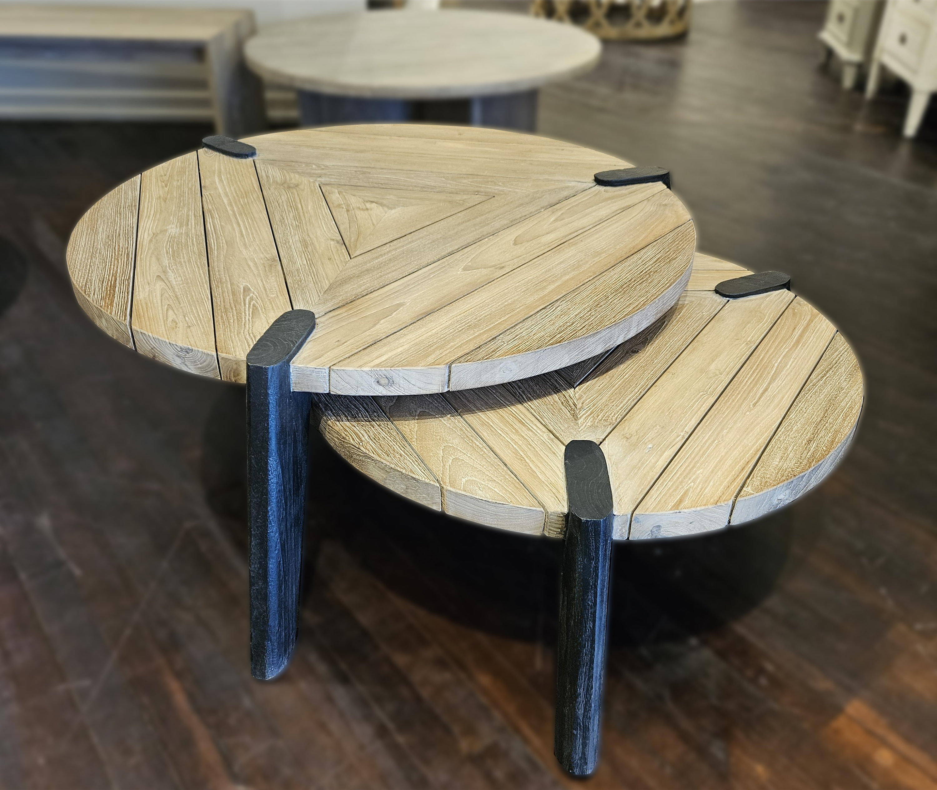 Hokku Designs Triangolo Outdoor Nesting Coffee Tables - Set Of 2 | Wayfair