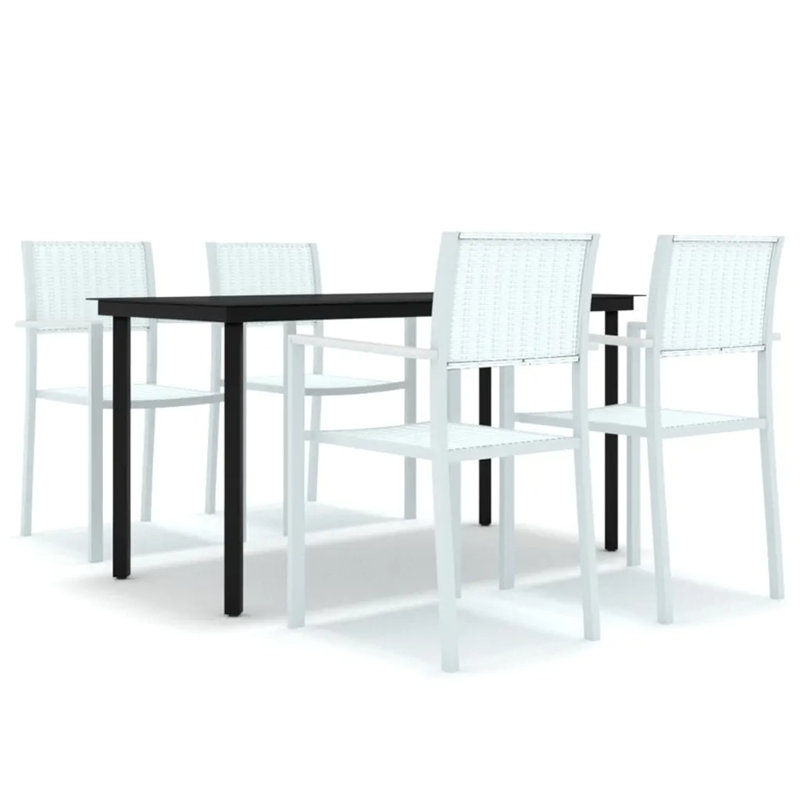 Gyatri 4 - Person Patio Dining Set with Rectangular Table, Light Grey/Silver