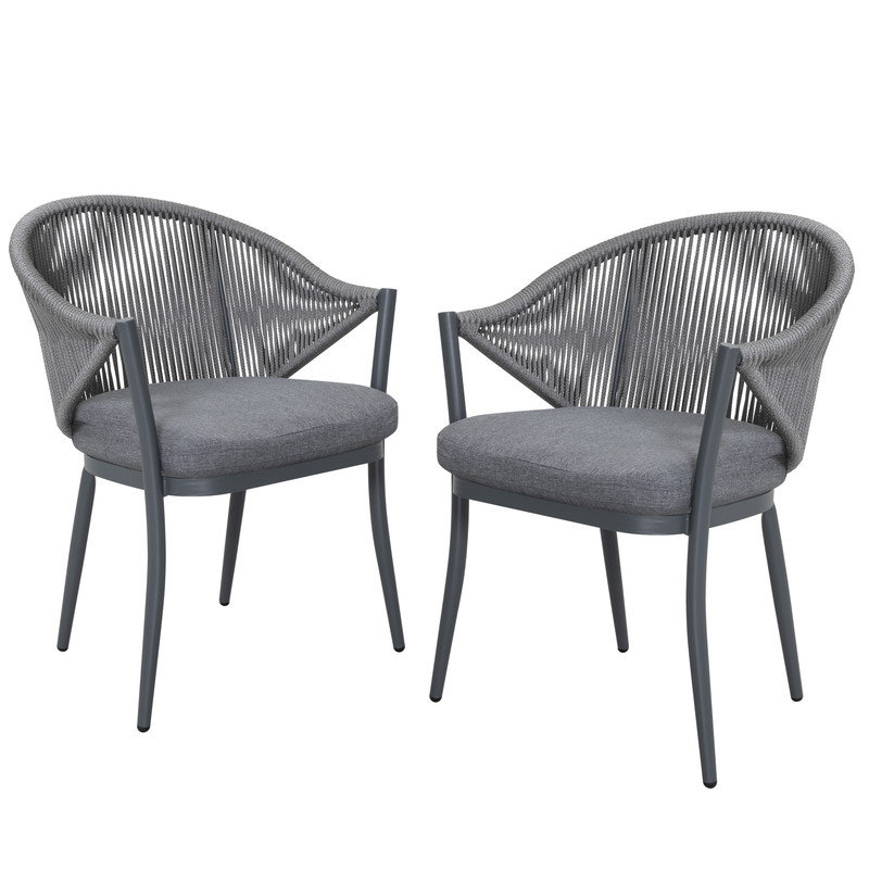 Outdoor Patio Dining Armchair, Colour: grey