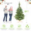 Arbre de Noël pré-éclairé avec lumières à DEL blanc chaud, pointes en PE + PVC, aspect en couches réaliste, base en bois unique - arbre de Noël artificiel complet pour la décoration intérieure-115294042