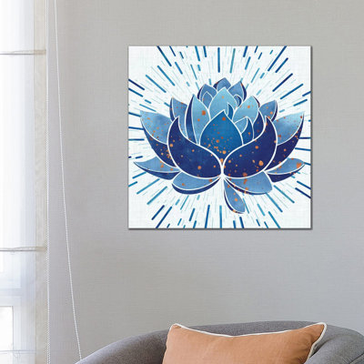 Blooming Indigo Lotus - Wrapped Canvas Print