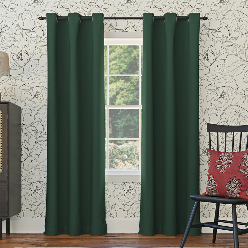 Burrier Wayfair Basics Blackout Grommet Curtain Panel, 40" W x 84" L, Evergreen