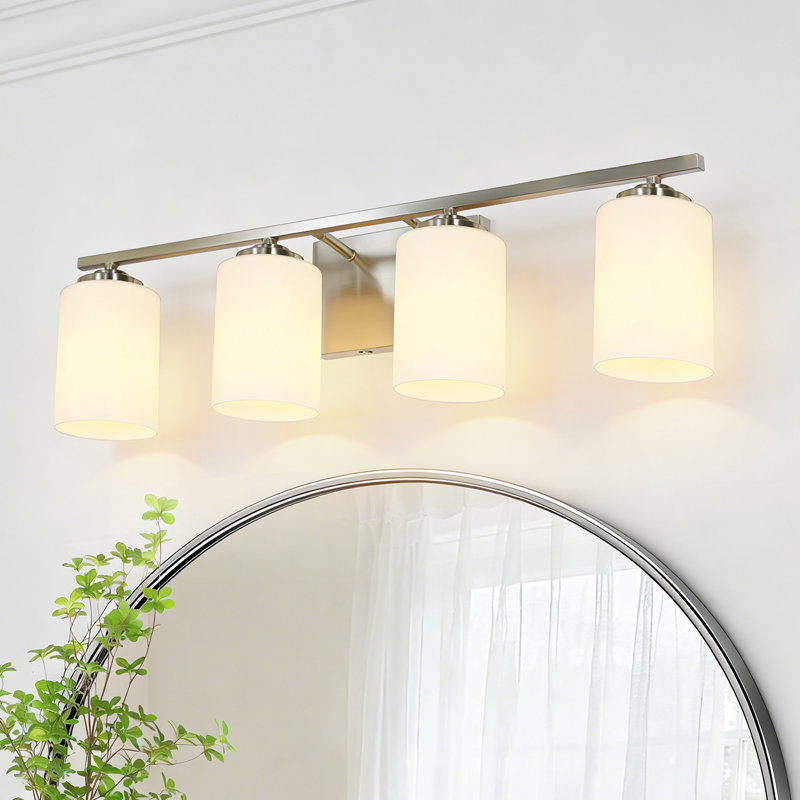 Applique murale linéaire à 4 lumières en nickel brossé, 79 cm (1 unité)