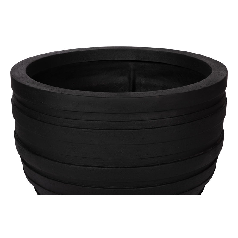 June Planter, Black, SM, 22" H x 27" W x 27" D
