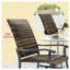 Fauteuil coulissant pivotant en osier brun avec base en acier pour terrasse-130465777