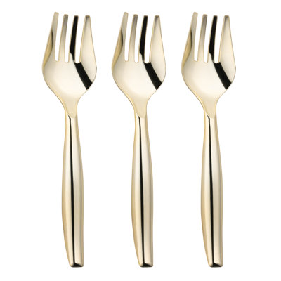Gold Disposable Plastic Serving Forks