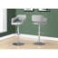 Chaise de bar en tissu gris avec pivot à 360 degrés et tabouret contemporain à option réglable - métal, réglable, repose-pieds