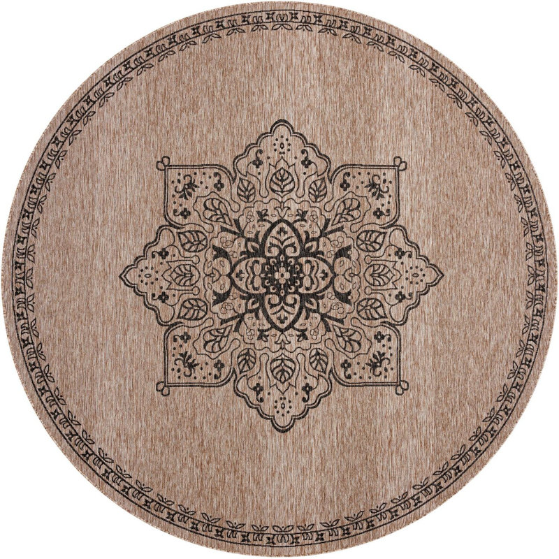 Tapis transitionnel Tollefson couleur chameau, Rond 10 pi