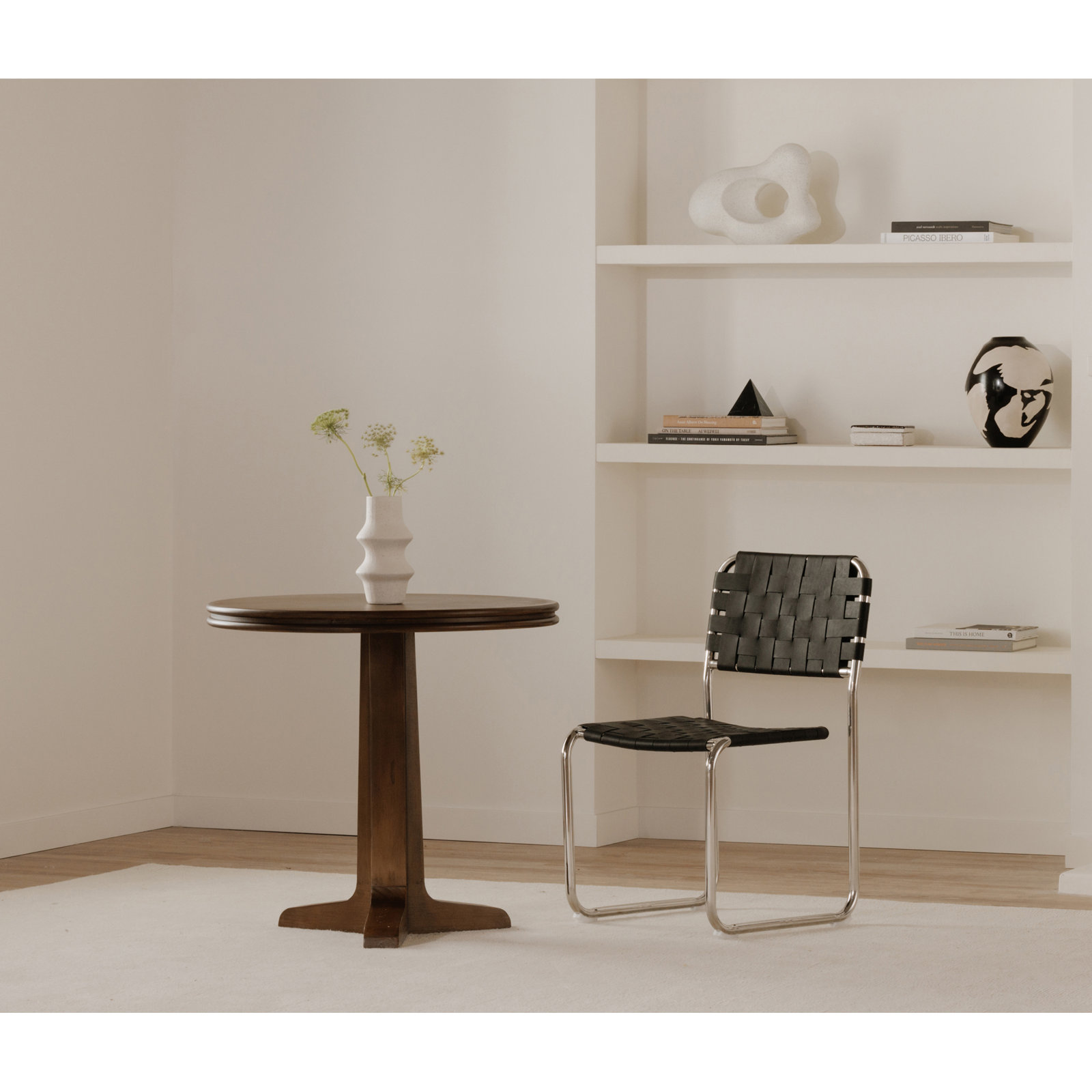 Ikenna 32" Pine Dining Table, Walnut