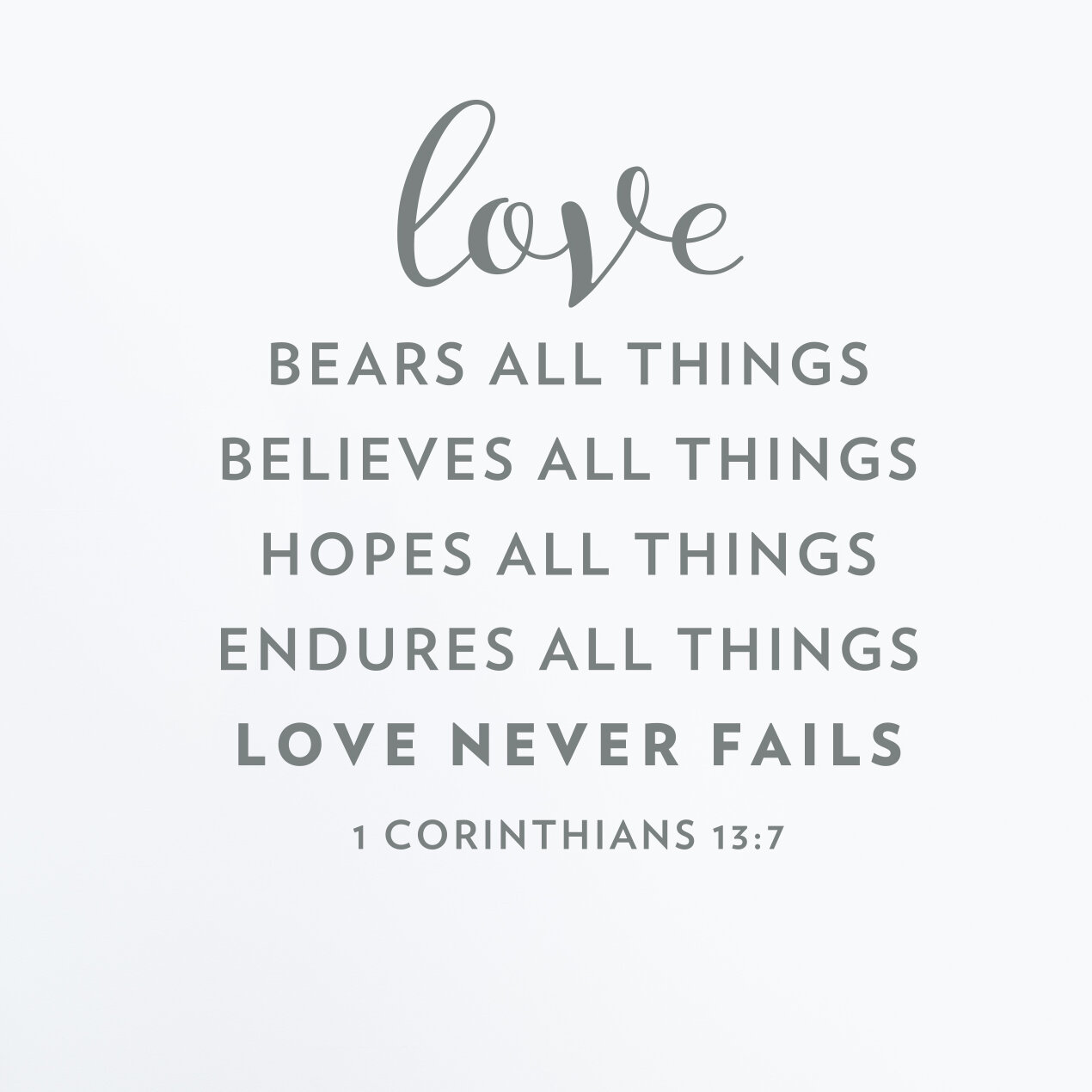 Winston Porter Love Never Fails Corinthians 13:7 Wall Decal | Wayfair