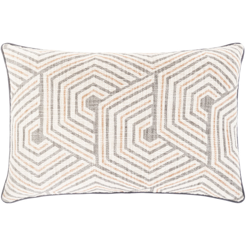 Geometric Cotton Pillow Cover, Down