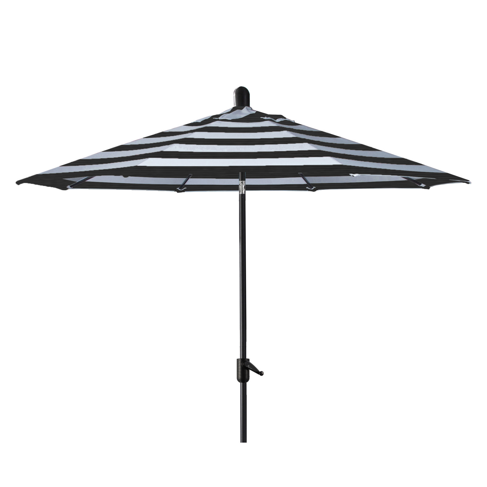 Natalie 104'' Outdoor Polyester Umbrella, Black Sapphire, Black Stripe Sunbrella®
