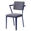 Chaise de bureau polyvalente en gris et bleu avec rembourrage stable en métal et matériaux ouverts modernes