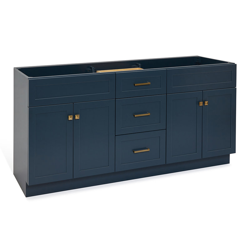 Paulla 72'' Double Bathroom Vanity Base Only, Midnight Blue