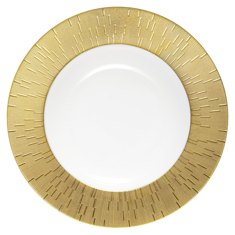 Infini Porcelain Salad/Dessert Plate, Gold