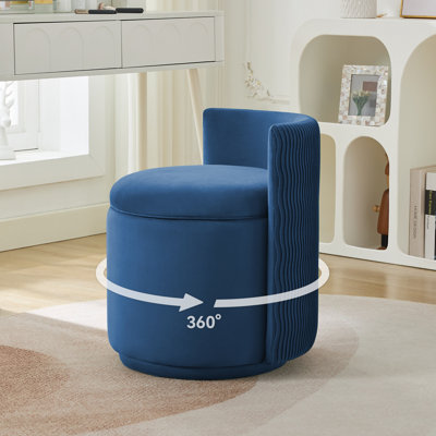 Fauteuil demi-tonneau pivotant rembourré avec rangement