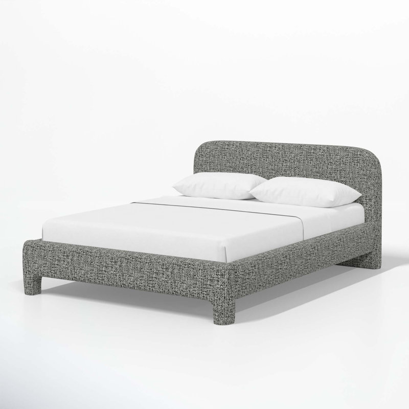 Illy Upholstered Standard Bed, Modern Pepper Tweed, California King