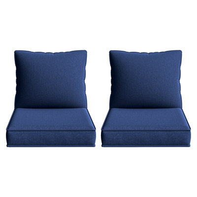 8-pcs Patio Individual Chair Cushion Covers – 4" Thick Water-repellent Replacements For 4-seat Sectional Sofa by Latitude Run