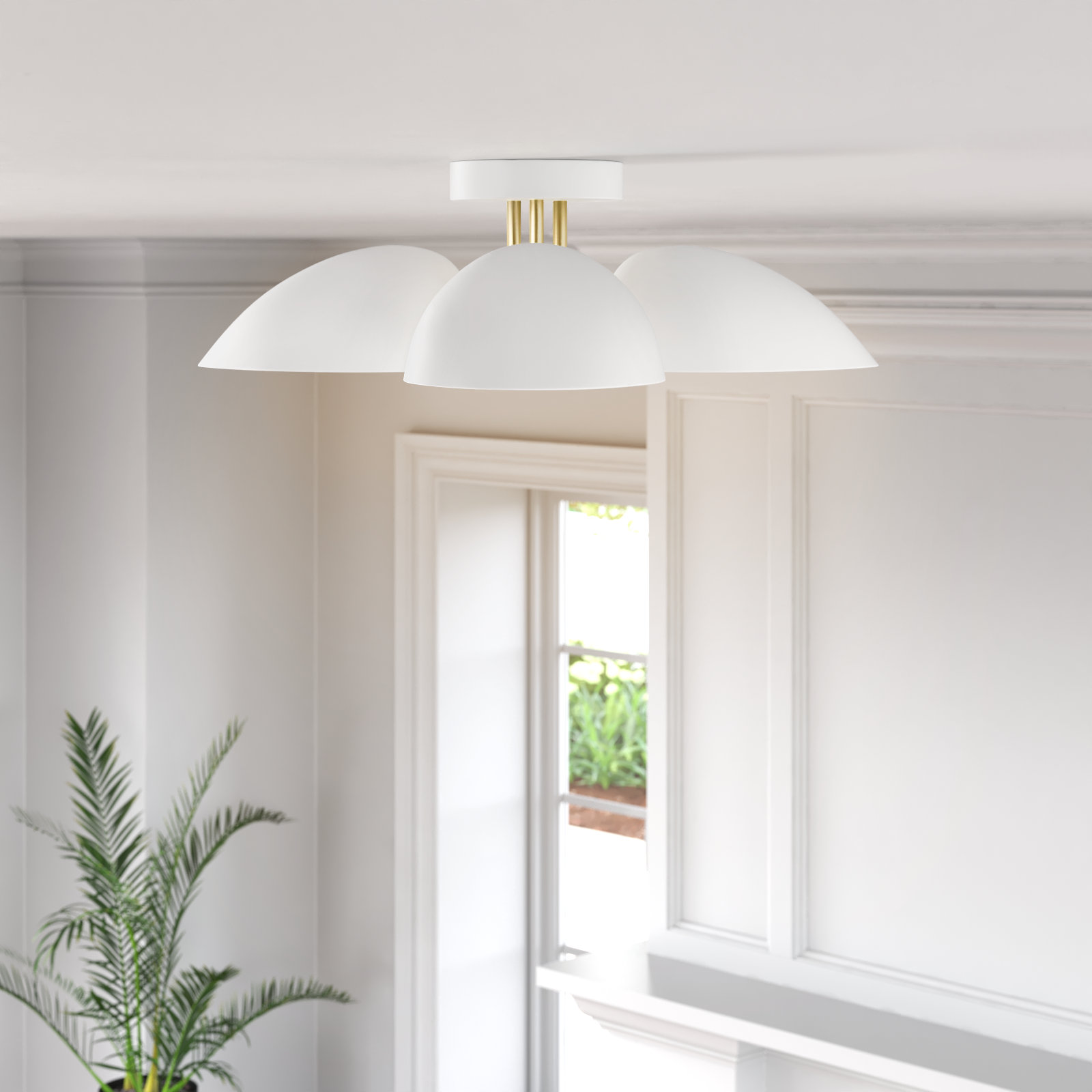 Adarna 3-Light Semi Flush Mount, Matte White