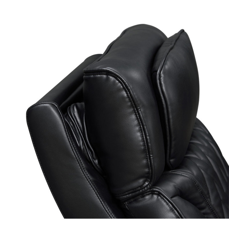Canapé inclinable électrique en cuir noir Jazmina, Black