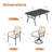 6-Person 63" Rectangular Outdoor Dining Set With Cushioned Swivel & Stackable Woven Rattan Chairs-123150047-123150048