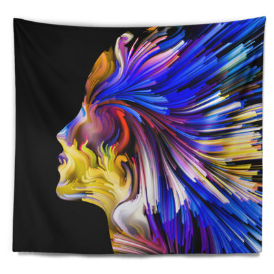 Imagination abstraite en tapisserie bleue