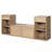 Storage Bench with Cushion, Compartments, Drawers and Open Shelves-1466601004