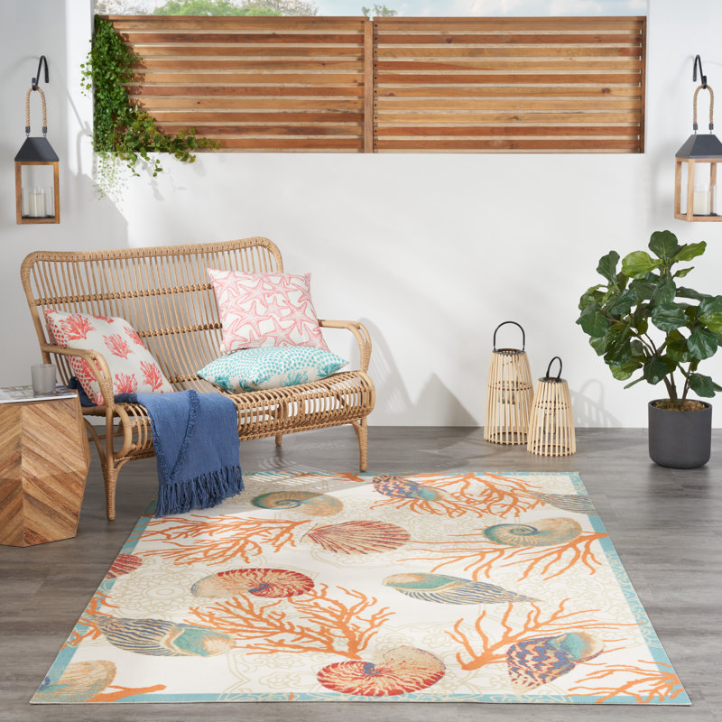 Tapis ivoire d'extérieur Waverly Sun-N-Shade, Rectangle 5 pi 3 po x 7 pi 5 po