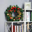 Faux Pre-Lit Artificial Christmas Door Wreath Holly Garland Decor 20 LED