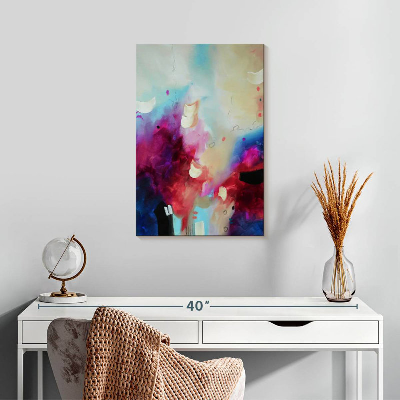 Avery fuchsia et bleu I, H 24 po x l 16 po