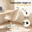 Cute Cat Task Chair with Faux Fur Upholstery, Swivel Vanity Chair for Small Spaces-1748489901
