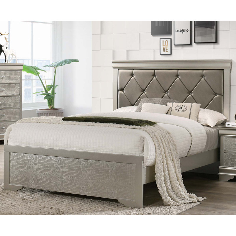 Lit 1pc rembourré (lit seulement), Beige, Très grand