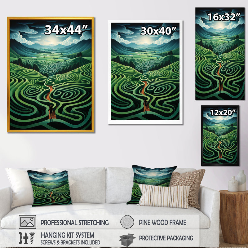 Emerald Maze, Cadre photo noir, H 32 po x l 24 po x P 1 po