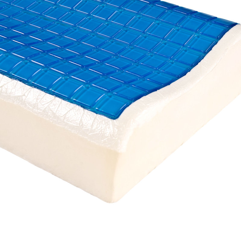 White Contour Memory Foam Pillow with Gel and Polyester Cover