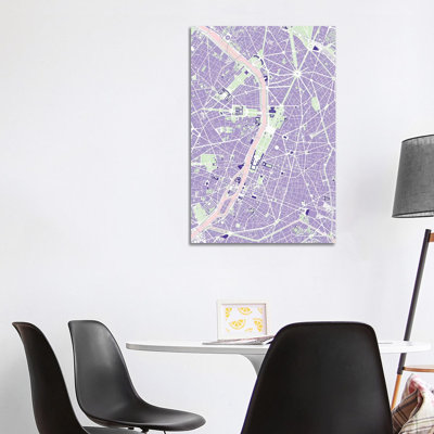 Paris Violet by Planos Urbanos - Wrapped Canvas Gallery-Wrapped Canvas Giclée