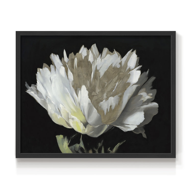 WHITE PEONY - Reproduction encadrée - réversible, H 8 po x l 10 po, Noir
