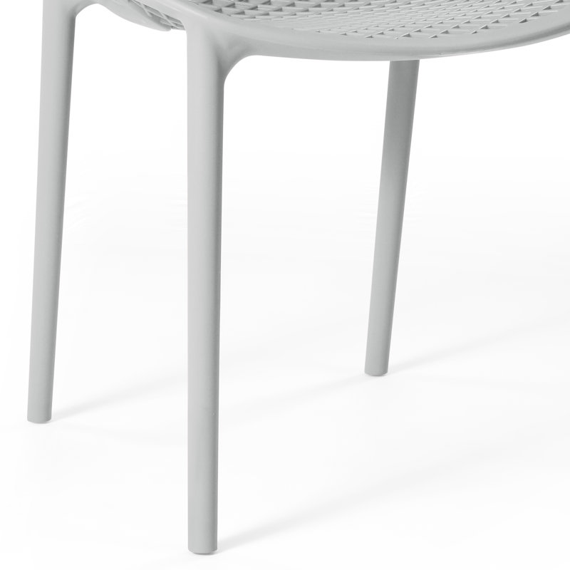 Chaise de salle à manger d'extérieur empilable (ensemble de 2), Gris