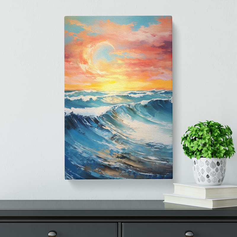 Seascape Tachisme Art - Wrapped Canvas, 50cm H x 35cm W x 3cm D