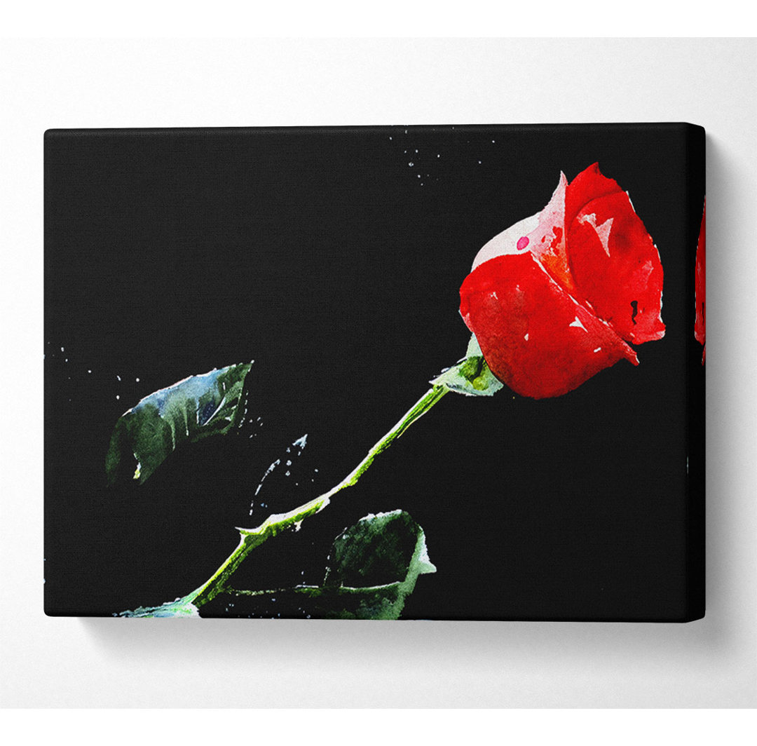 Love Of A Single Red Rose - Leinwanddrucke auf Leinwand