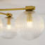 Plafonnier encastré 5 lumières Mid-Century en verre et métal