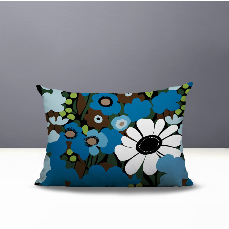 Coussin Maya, Rectangle H 14 po x l 20 po, Turquoise