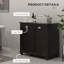 Armoire à linge double inclinable, armoire de rangement pour salle de bain avec panier à 2 compartiments, armoire de plancher moderne pour salle de bain, noir