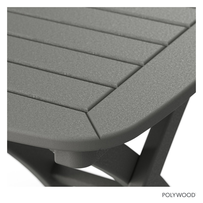 POLYWOOD Nautical 21" x 18" Side Table, Slate Gray