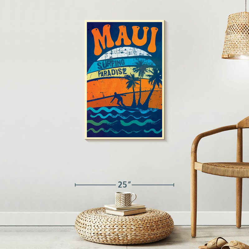 Maui Surfing Paradise sur toile, H 30 po x l 20 po x P 1,25 po