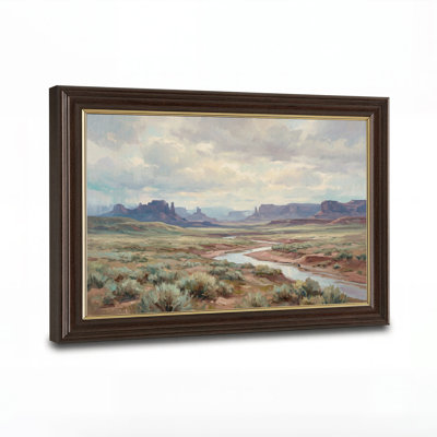 Tableau sur toile représentant la vallée de Mesa avec une rivière sinueuse