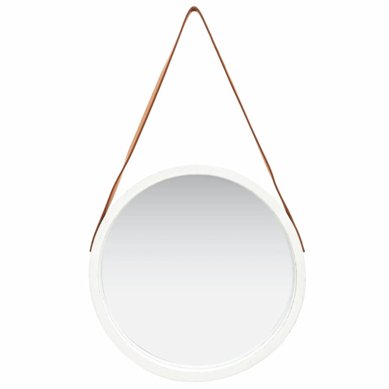 Hanging Mirror Height Adjustable Wall Mirror Bathroom Mirror Round, Gold, 16.70"