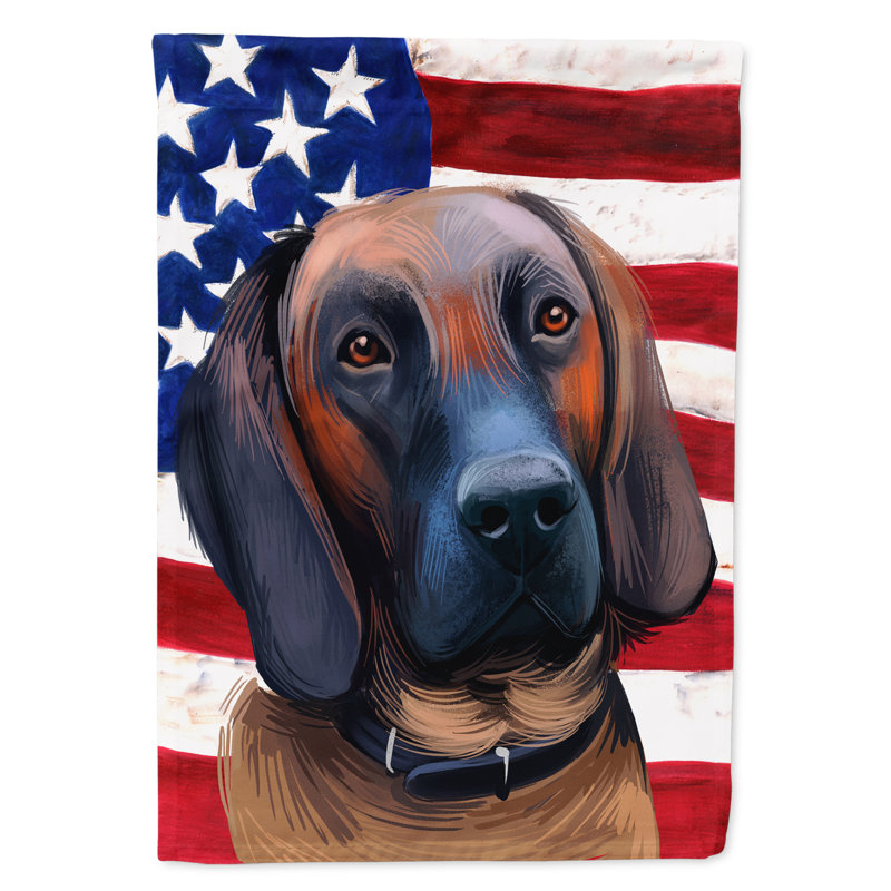 Polyester à 2 côtés 28 x 40 po drapeau maison, Chien de Hanovre