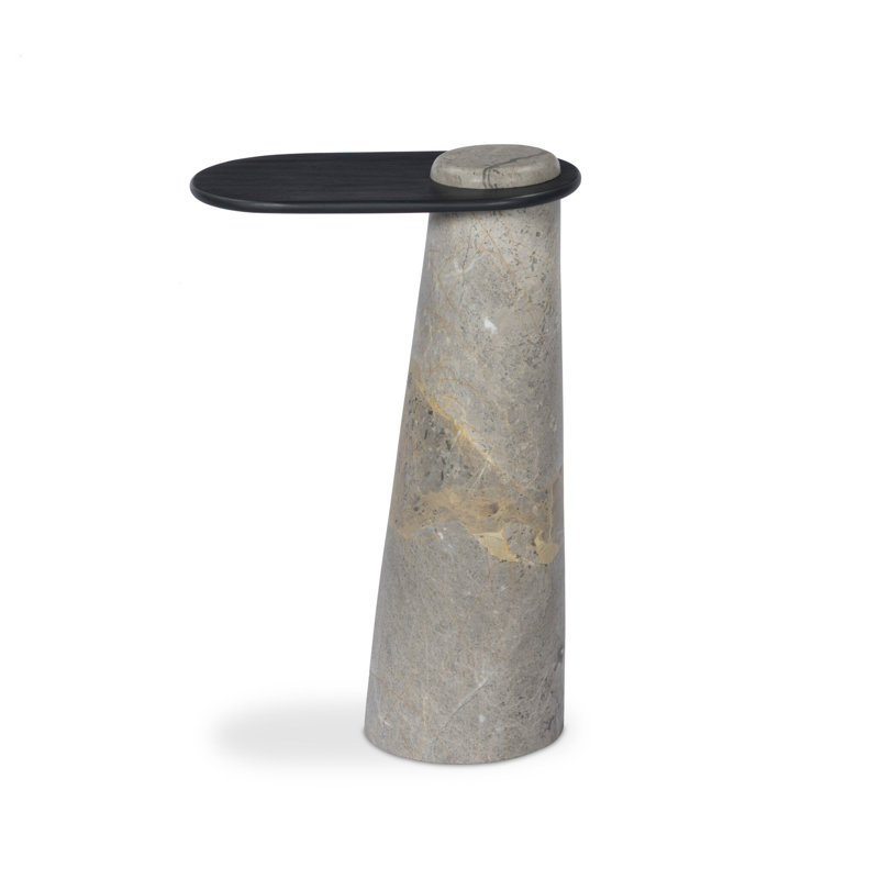 Raz End Table-Grey Layered Marble